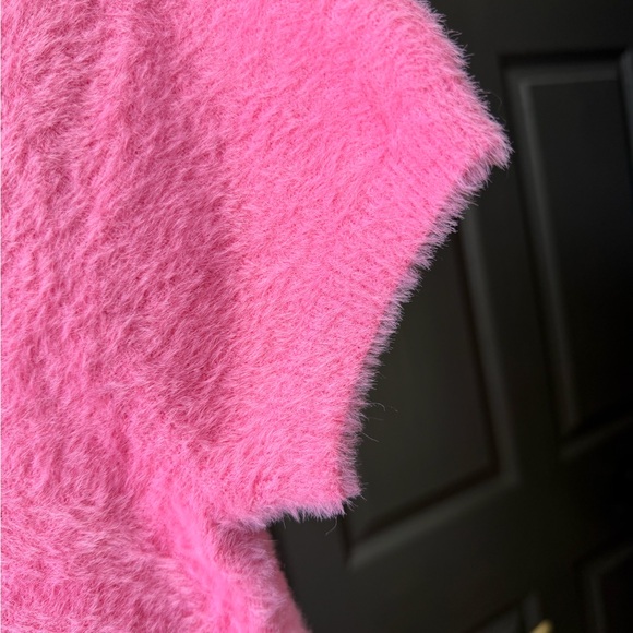 Anthropologie Vibrant Pink Mock Neck Fuzzy Sweater - Picture 6 of 11